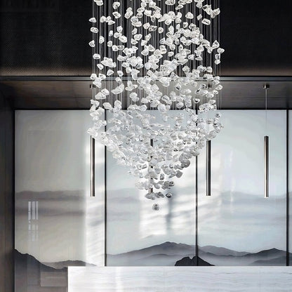 Multi Crystal Pendant Duplex Chandelier