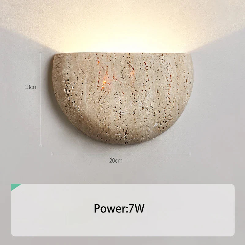 Contemporary LED Travertine Wall Lamp