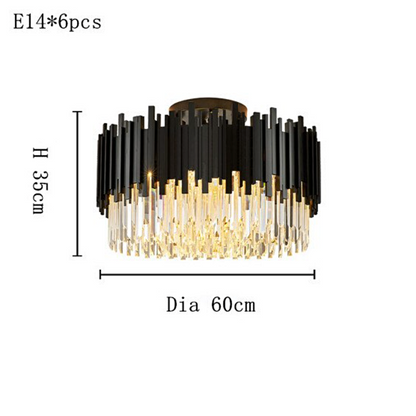 Gio Flush Mount Chandelier, Black