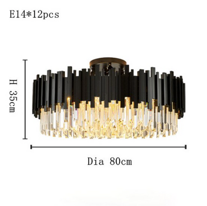 Gio Flush Mount Chandelier, Black