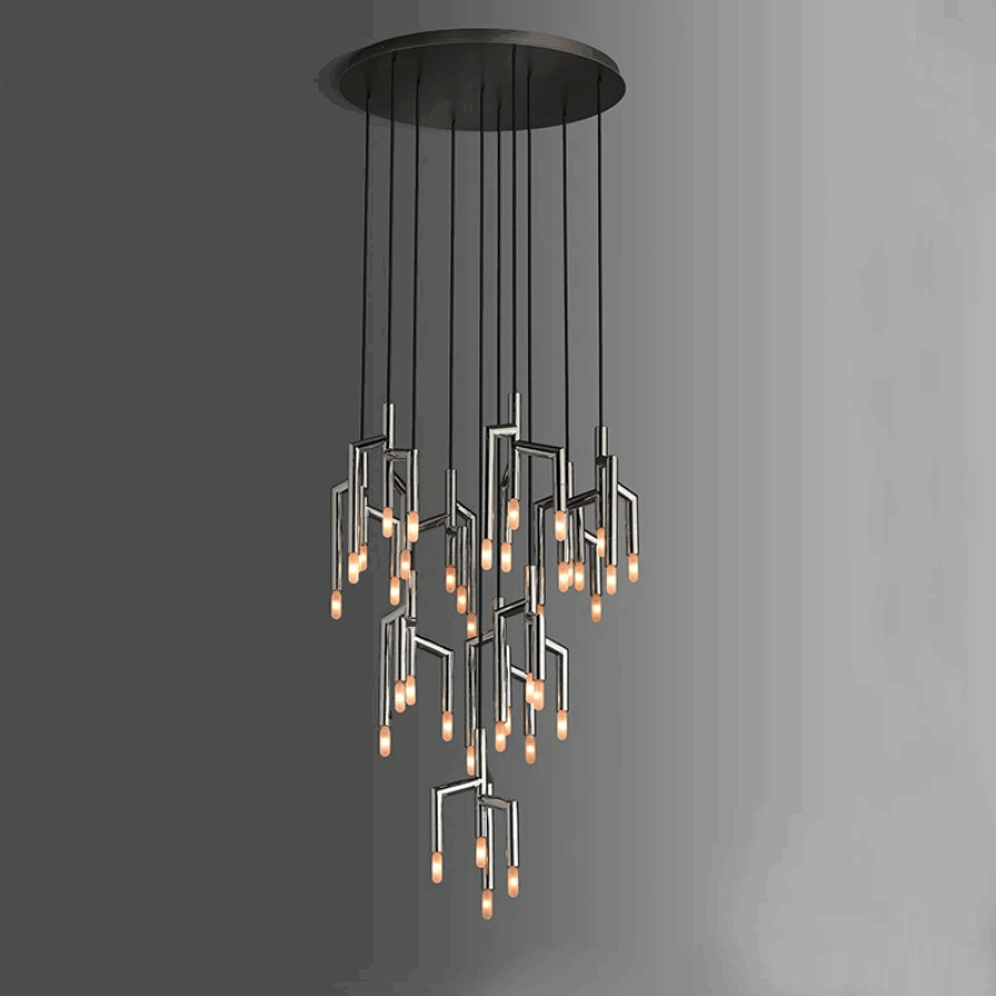 40-Light Stainless Steel Pendant Light Fixture