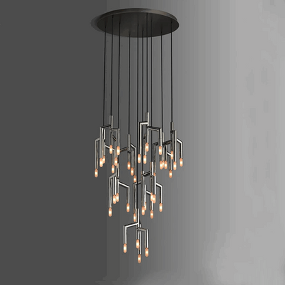 40-Light Stainless Steel Pendant Light Fixture