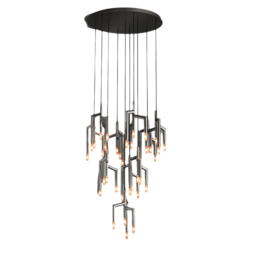 40-Light Stainless Steel Pendant Light Fixture