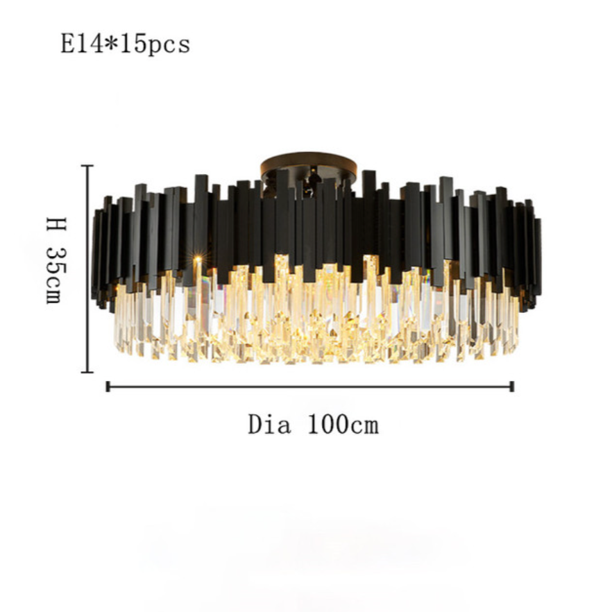 Gio Flush Mount Chandelier, Black