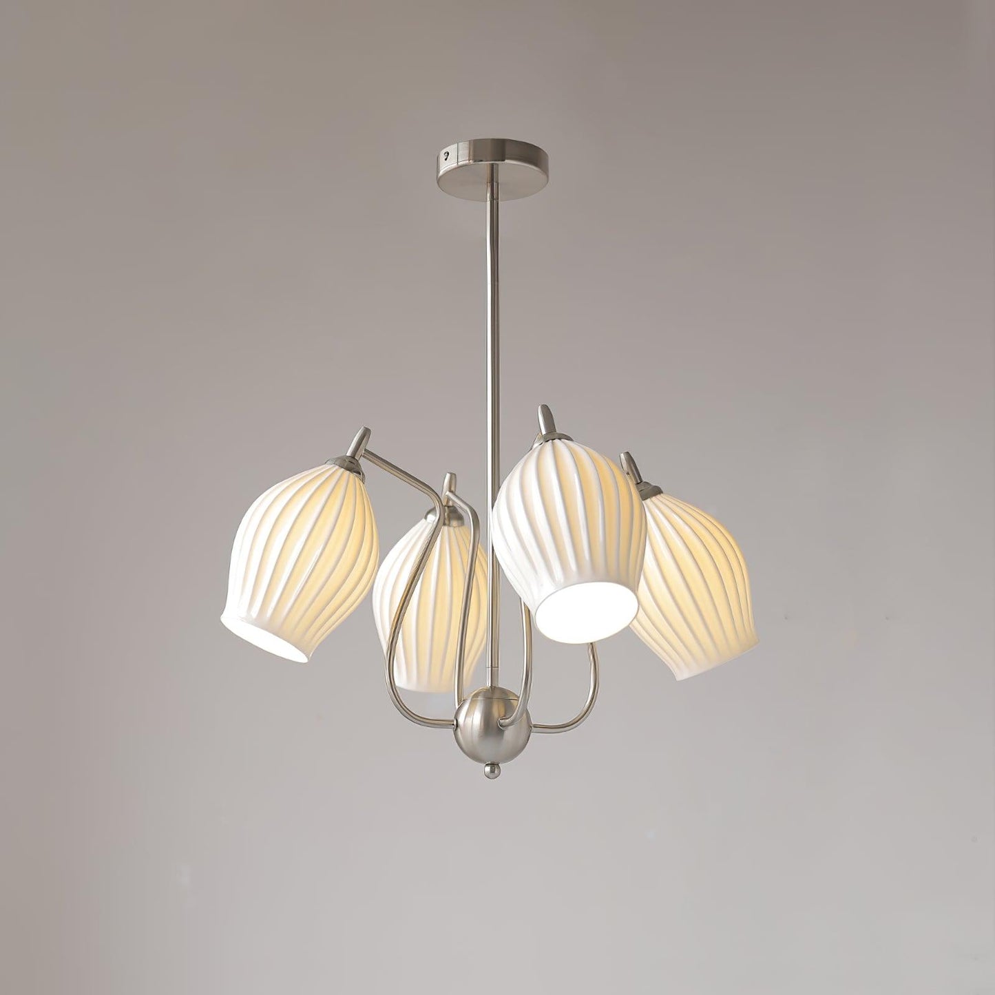 Ceramic Ribbed Gasolier Chandelier