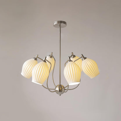 Ceramic Ribbed Gasolier Chandelier