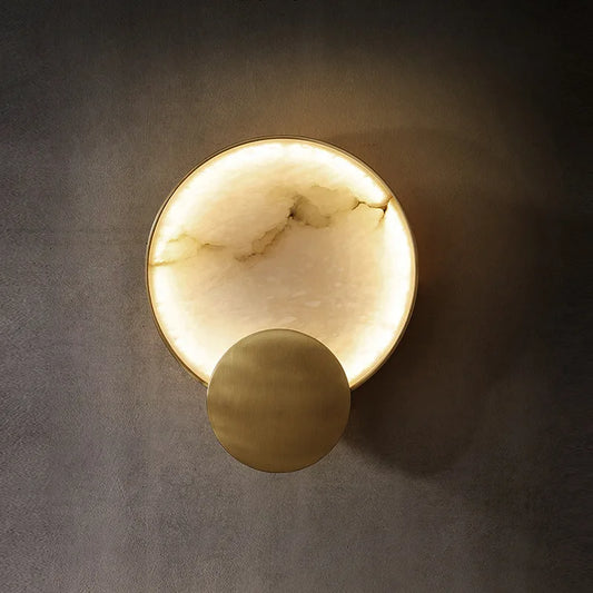 Modern Marble & Brass Light Fixture