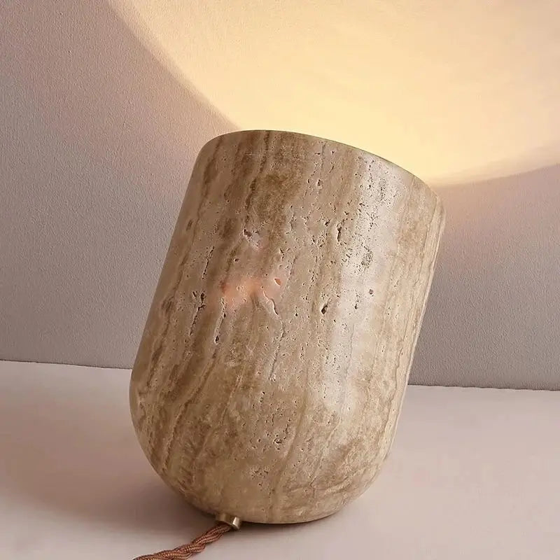 Modern Travertine Table Lamp