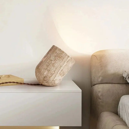 Modern Travertine Table Lamp