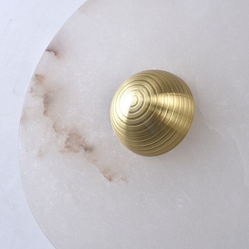 Moonshade Natural Marble Disc Wall Sconce