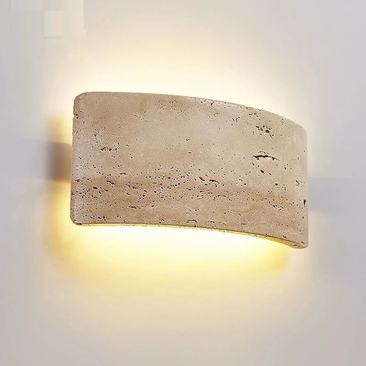 Natural Travertine LED Wall Light Fixture