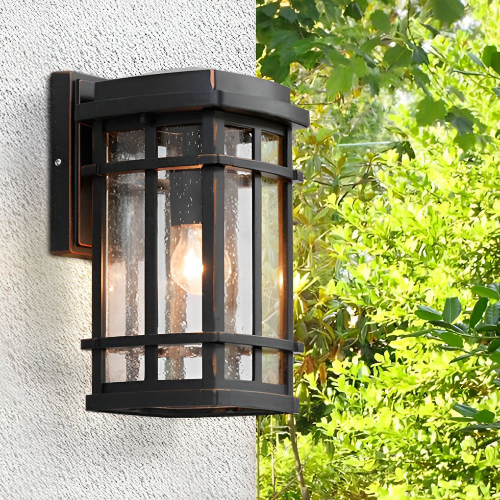 Retro Simple Waterproof Bubbles Glass Shade Modern Outdoor Wall Light