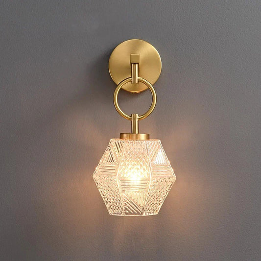 Copper & Glass Pendant Wall Sconce