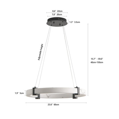 23.6" Marble Ceiling Light