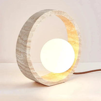 Modern Travertine LED Table Lamp