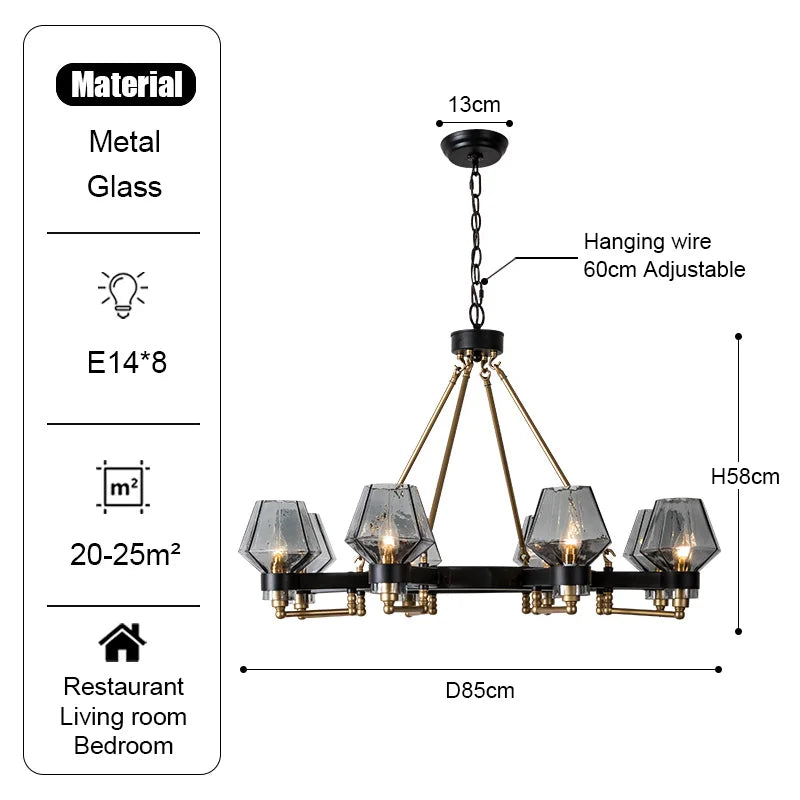 Retro American Pendant Chandelier Light Fixture