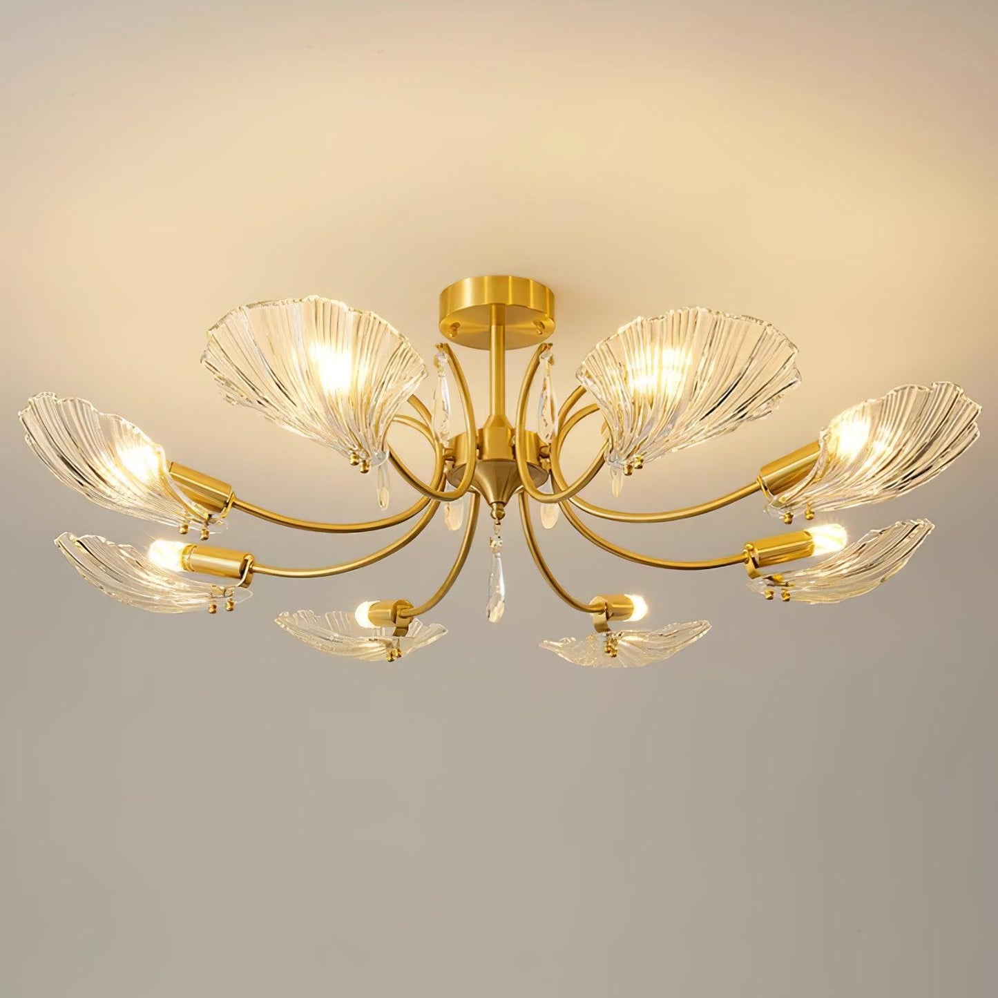 Shell Brass Overhead light Ceiling Lamp