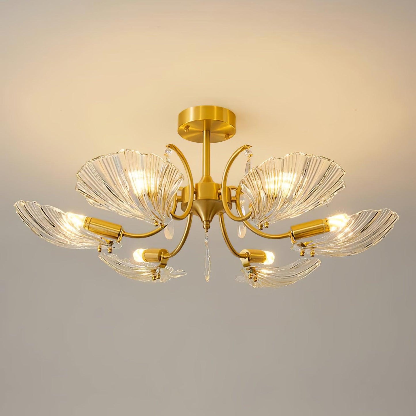 Shell Brass Overhead light Ceiling Lamp