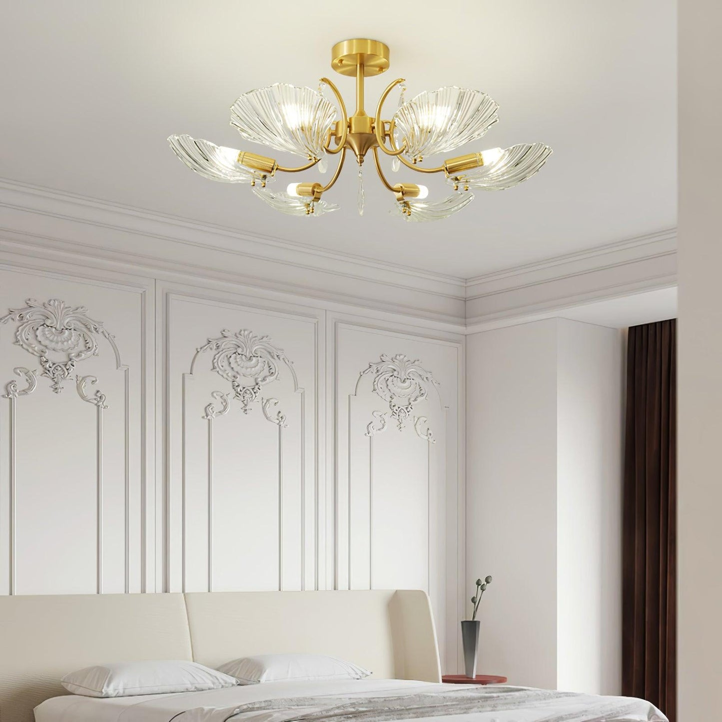 Shell Brass Overhead light Ceiling Lamp