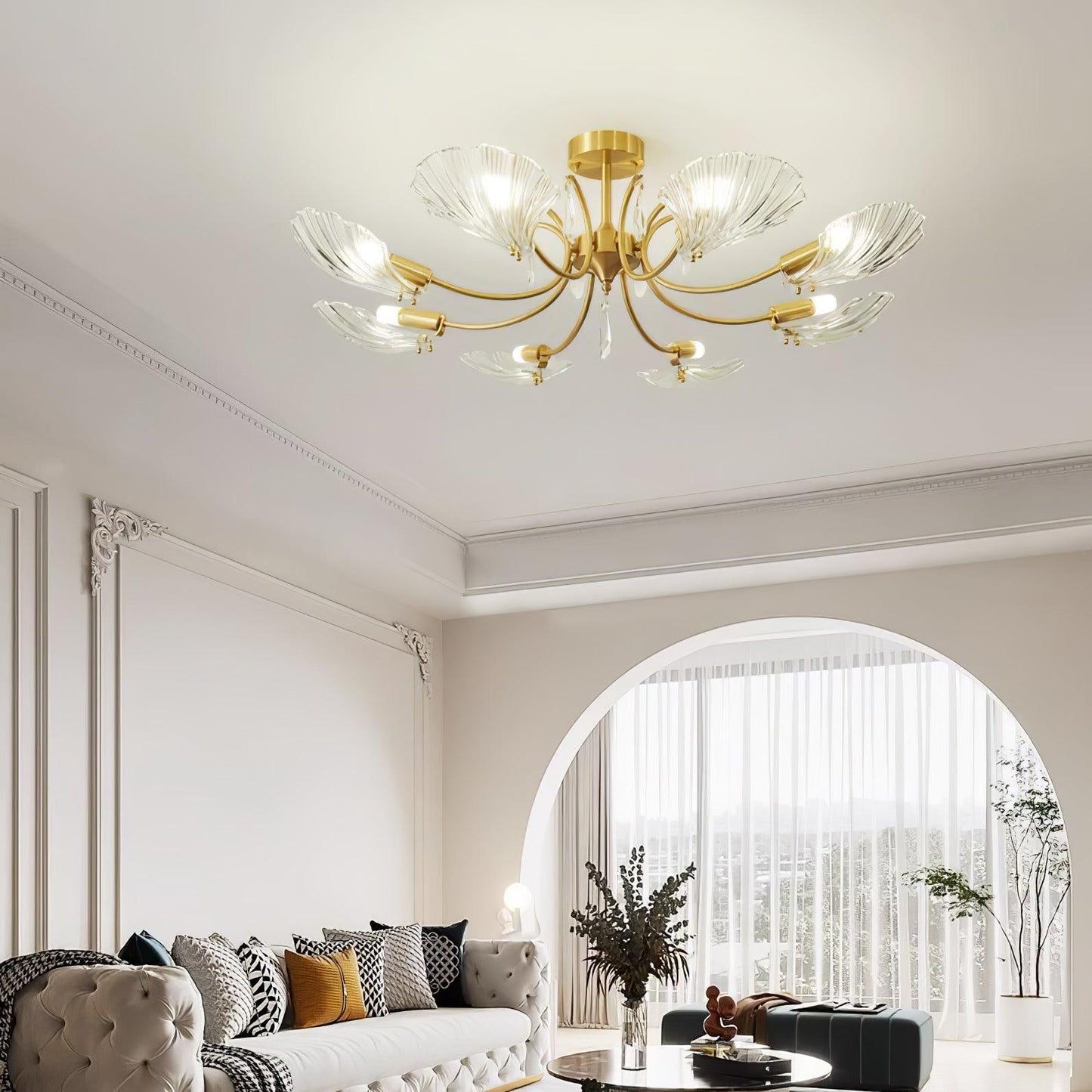 Shell Brass Overhead light Ceiling Lamp