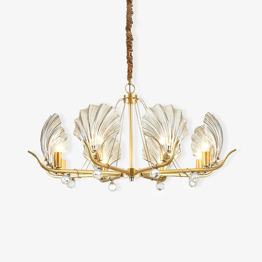 Shell Crystal Gasolier Chandelier