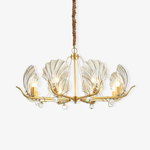 Shell Crystal Gasolier Chandelier