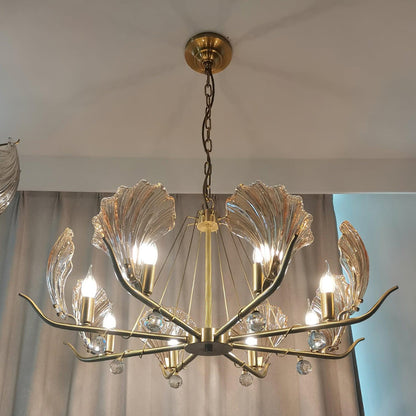 Shell Crystal Gasolier Chandelier