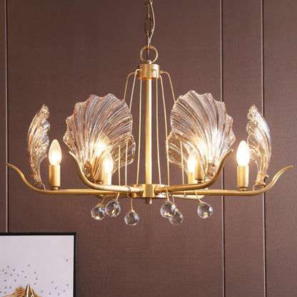 Shell Crystal Gasolier Chandelier