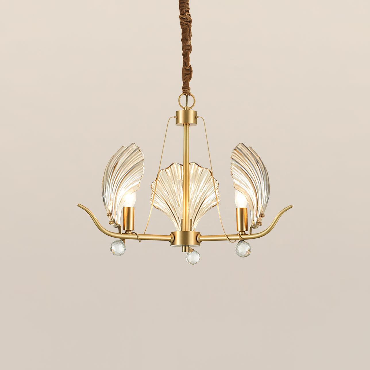 Shell Crystal Gasolier Chandelier