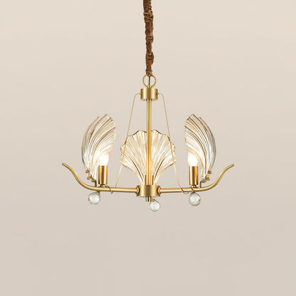 Shell Crystal Gasolier Chandelier