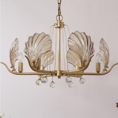 Shell Crystal Gasolier Chandelier