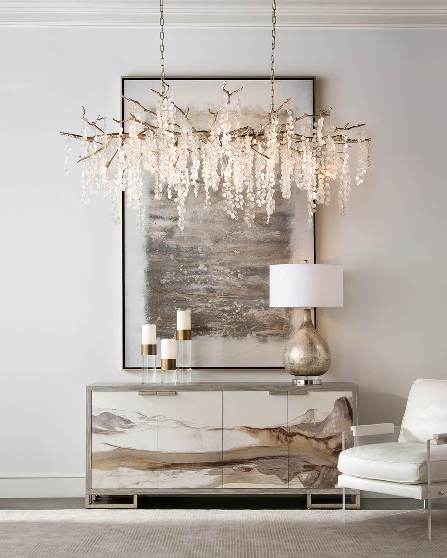 Shiro Noda Crystal Pendant light Chandelier