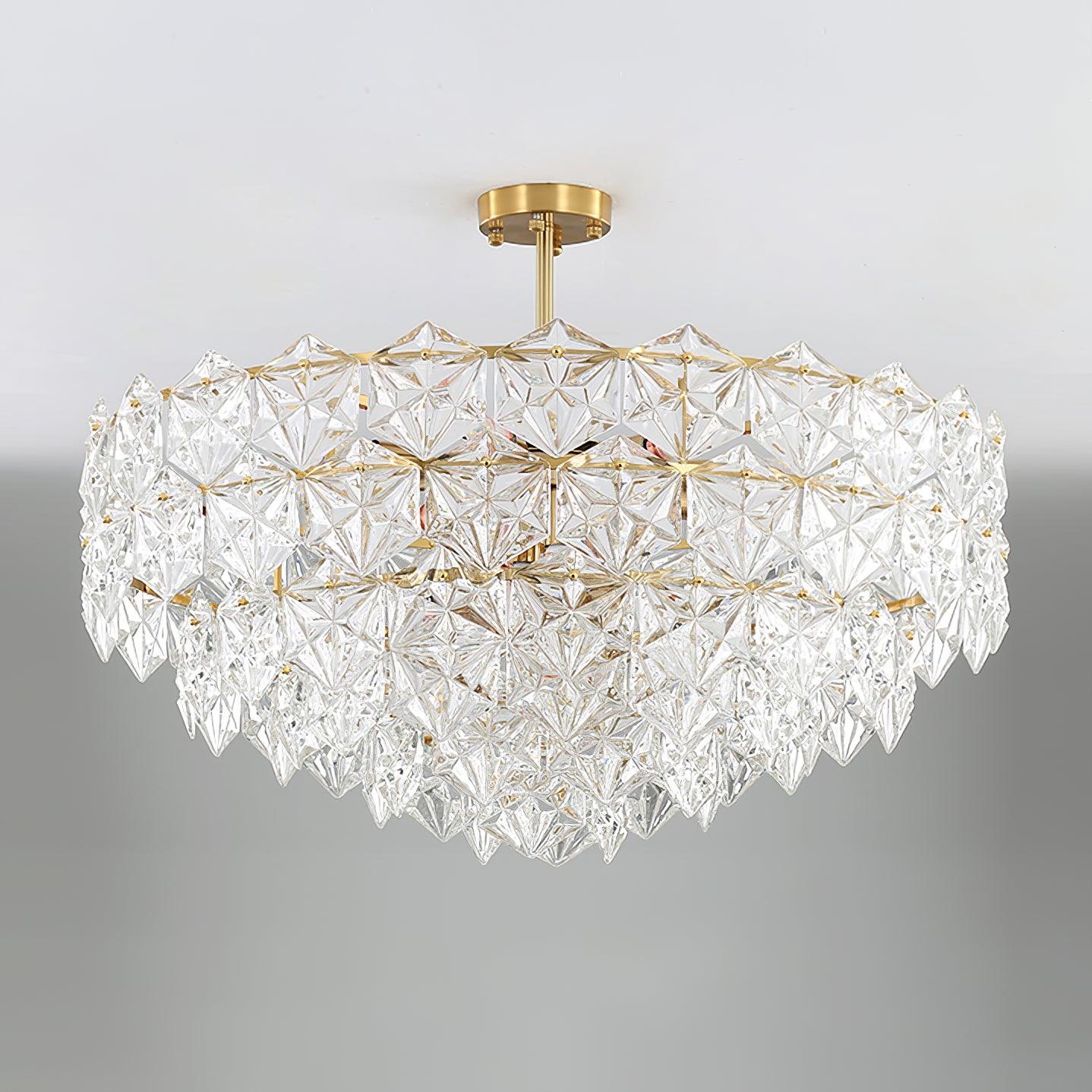 Snowflake Glass Crown Chandelier