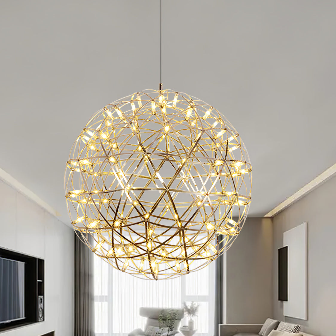 Silver Spark Ball Drop light Pendant Light