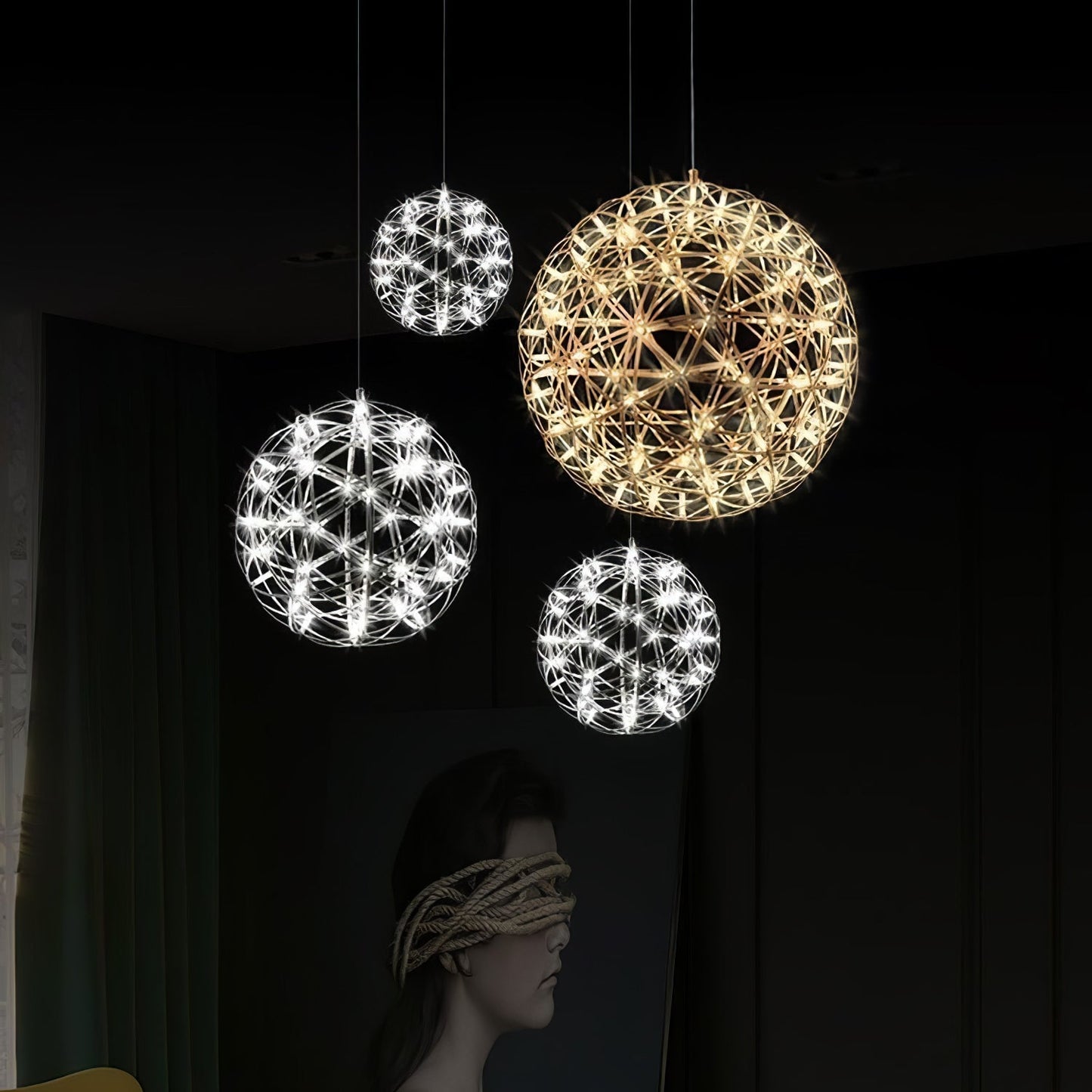 Gold Spark Ball Droplight Pendant Light