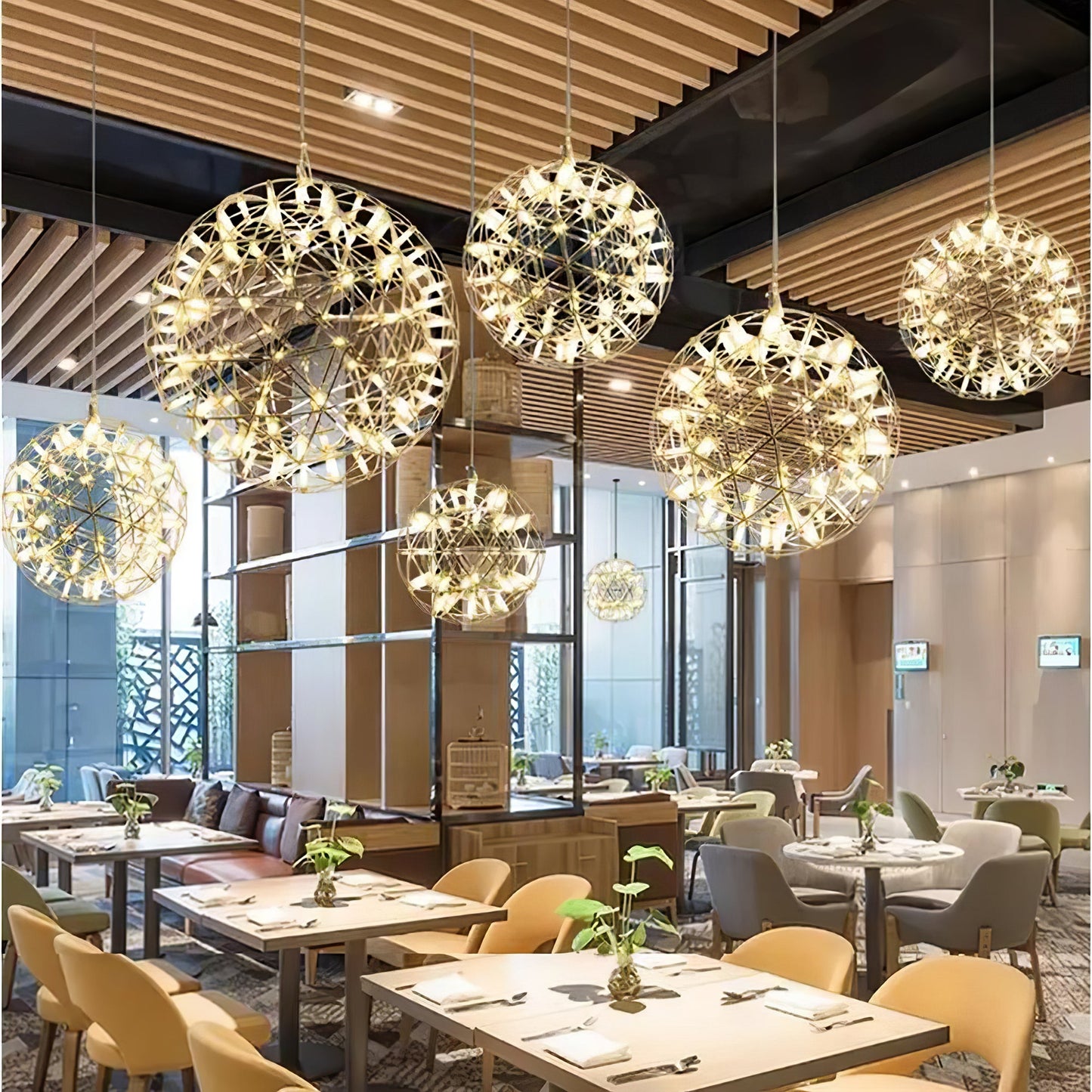 Gold Spark Ball Droplight Pendant Light