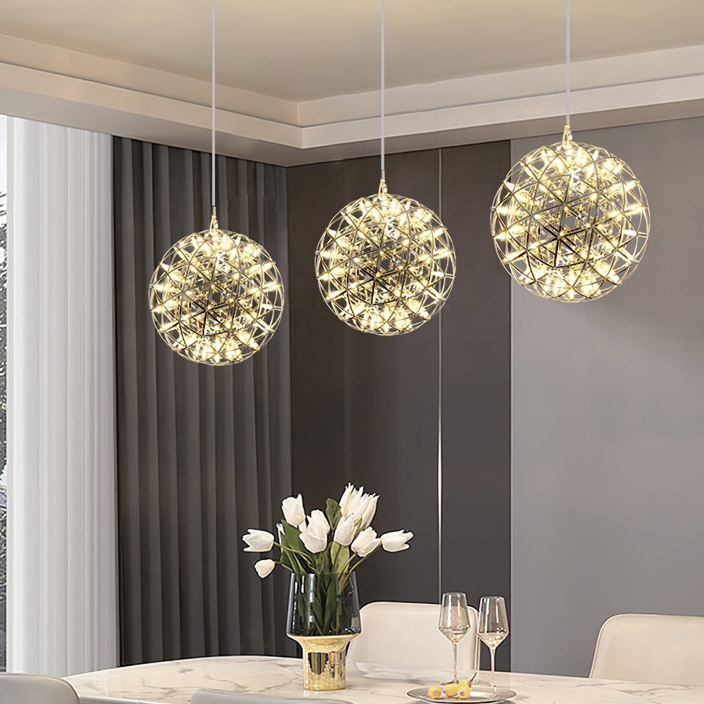 Gold Spark Ball Droplight Pendant Light