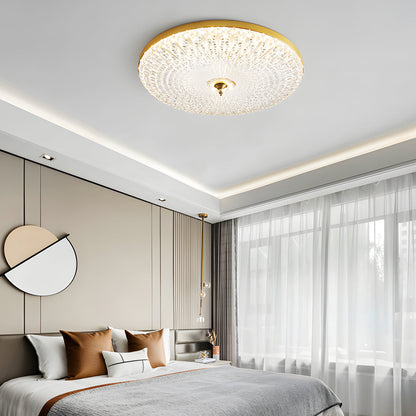 Round Sparkle Glass LED Flush Ceiling Light