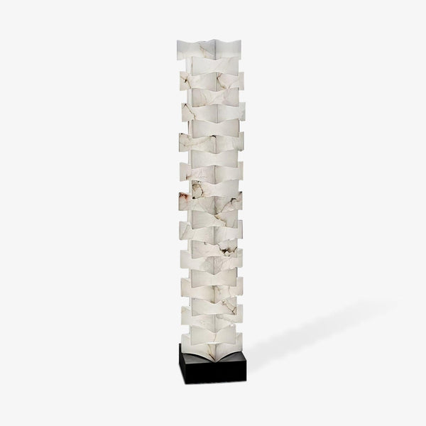 Stacked Alabaster Squares Tall Lamp Floor Lamp