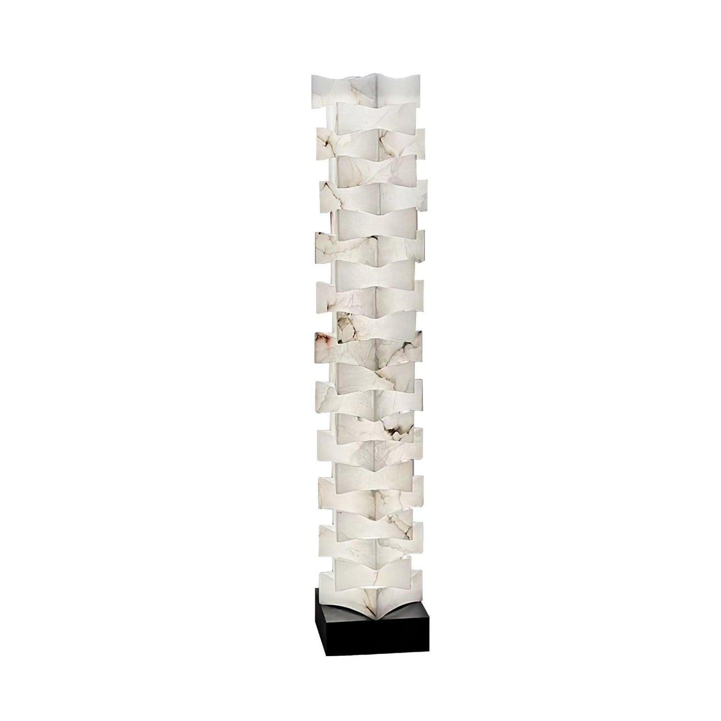 Stacked Alabaster Squares Tall Lamp Floor Lamp