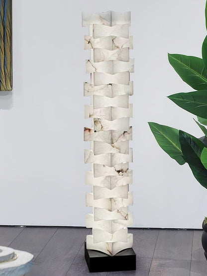 Stacked Alabaster Squares Tall Lamp Floor Lamp