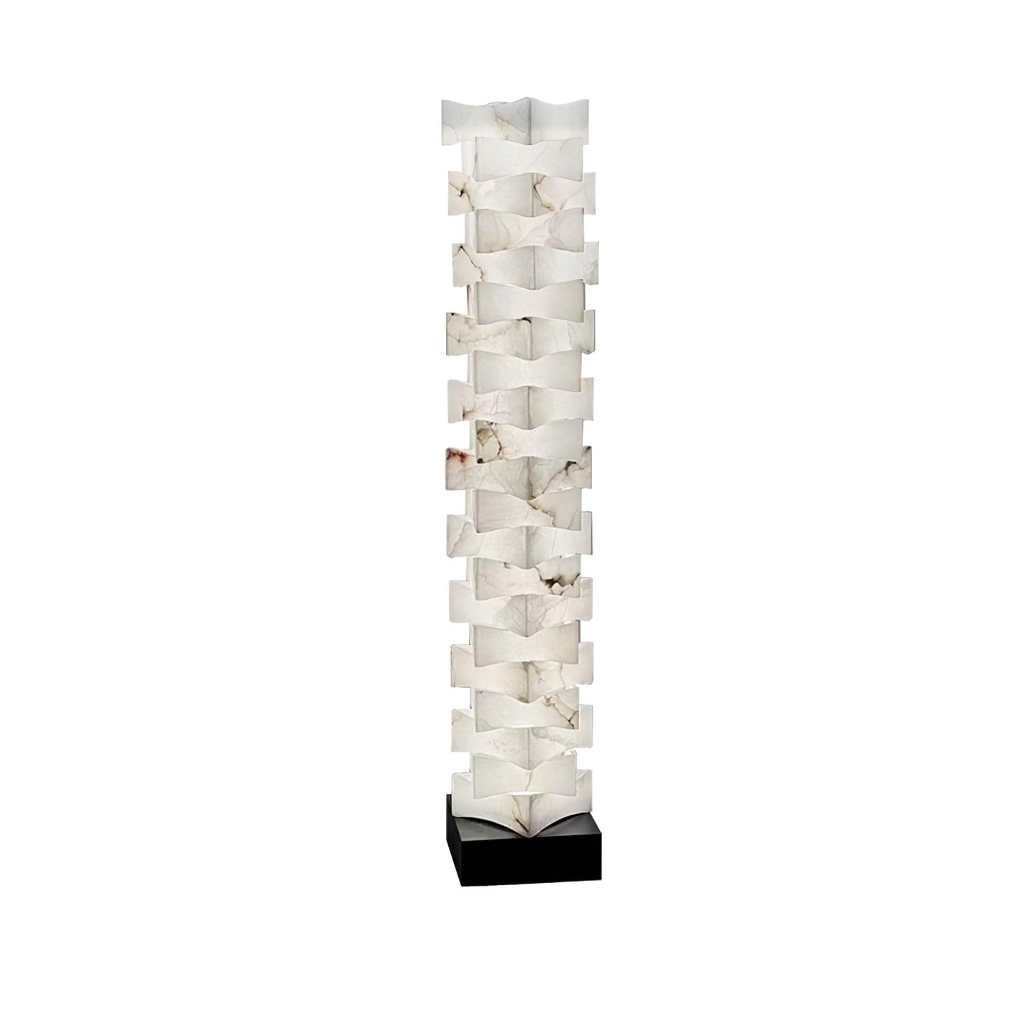 Stacked Alabaster Squares Tall Lamp Floor Lamp