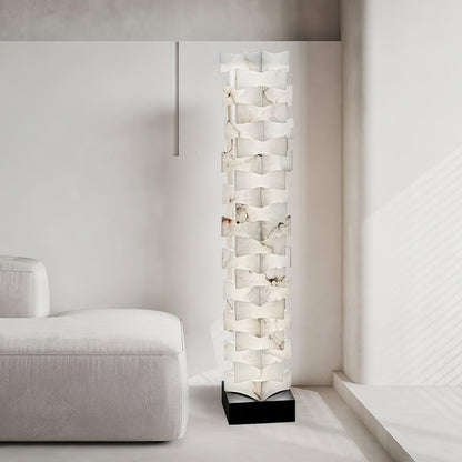 Stacked Alabaster Squares Tall Lamp Floor Lamp