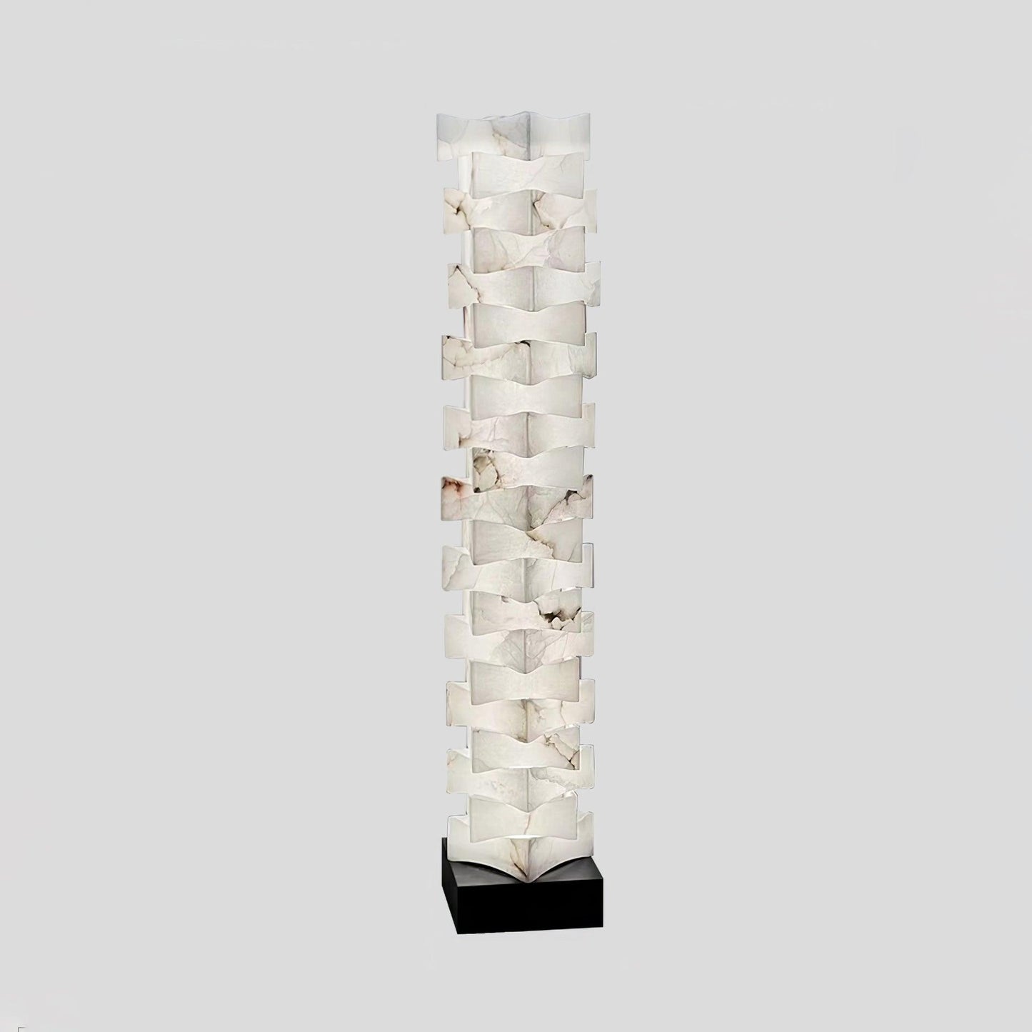 Stacked Alabaster Squares Tall Lamp Floor Lamp