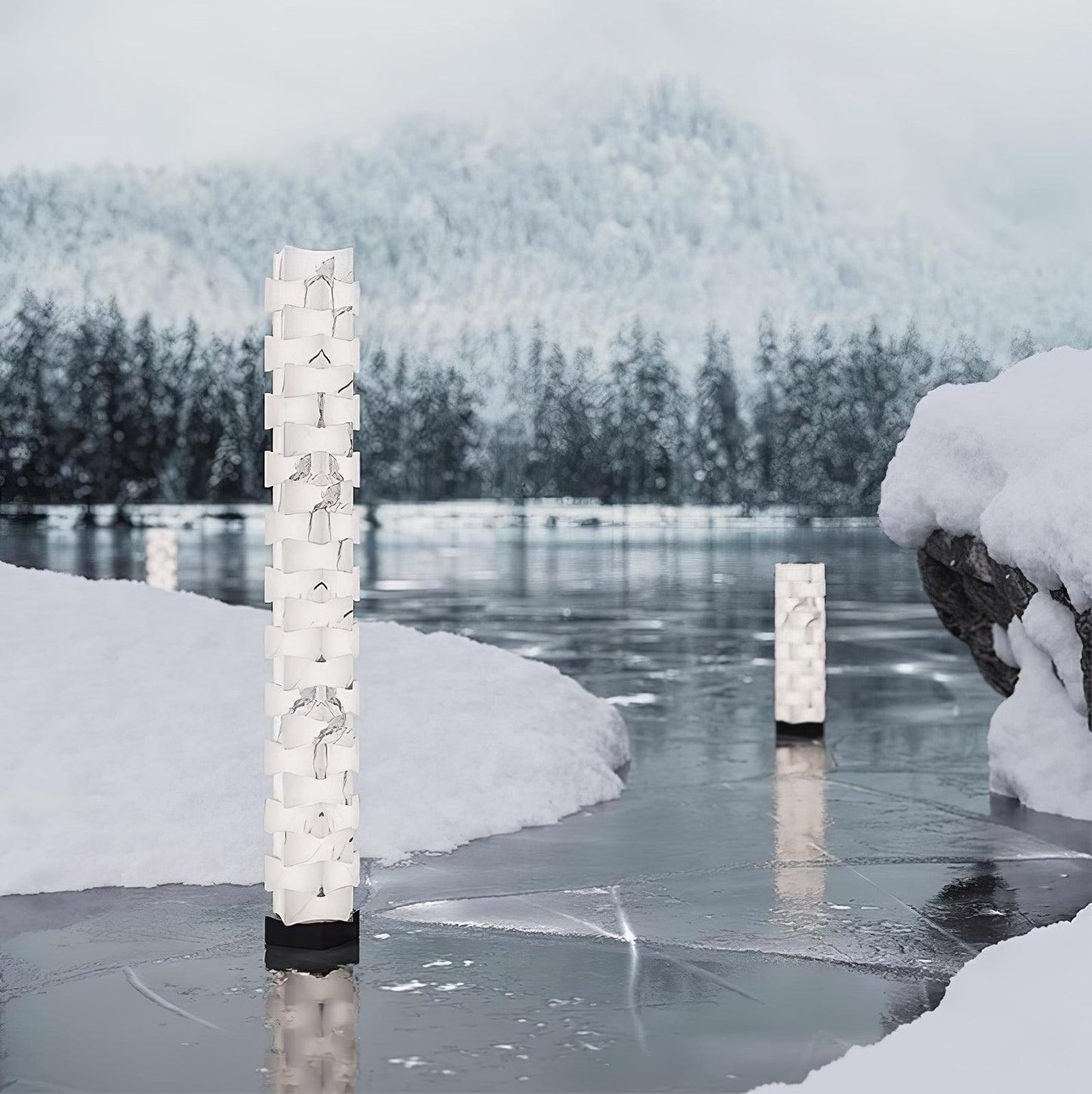 Stacked Alabaster Squares Tall Lamp Floor Lamp