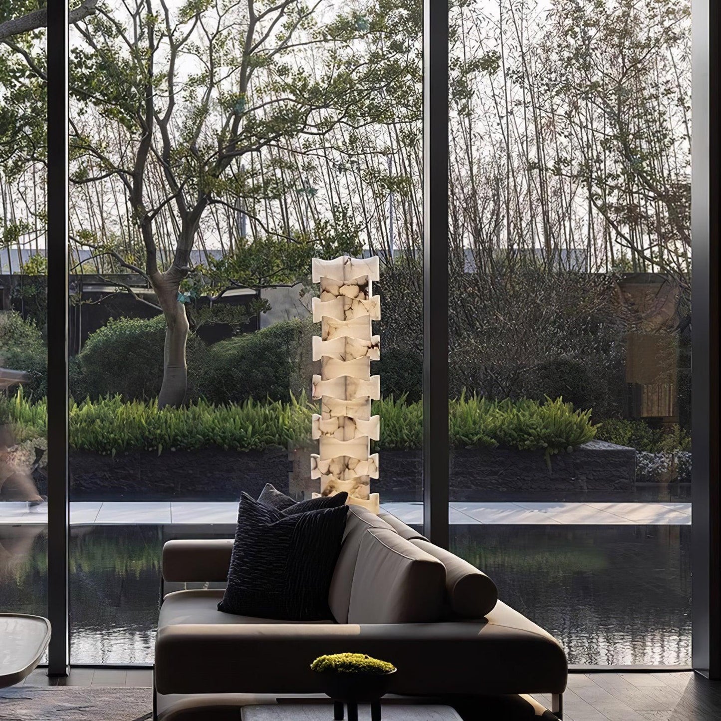 Stacked Alabaster Squares Tall Lamp Floor Lamp