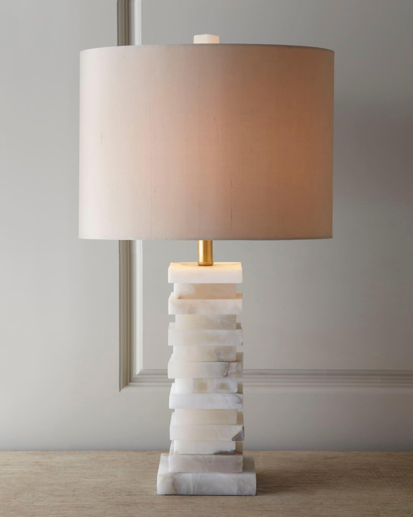 Stacked Alabaster Side table lamp Table Lamp