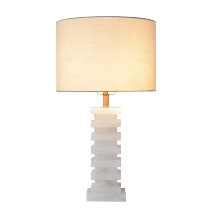 Stacked Alabaster Side table lamp Table Lamp