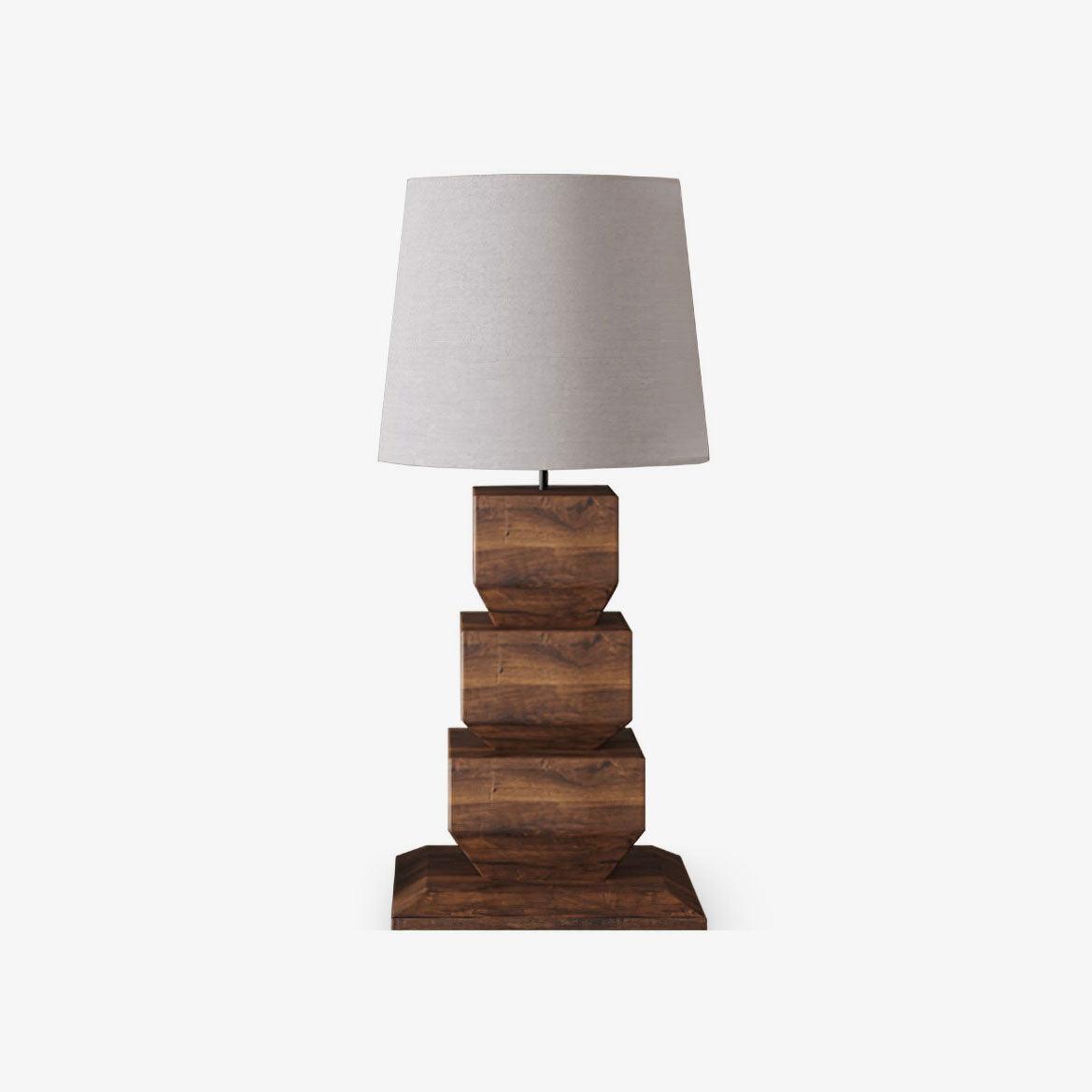 Stacked Wooden Side table lamp Table Lamp