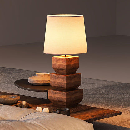 Stacked Wooden Side table lamp Table Lamp